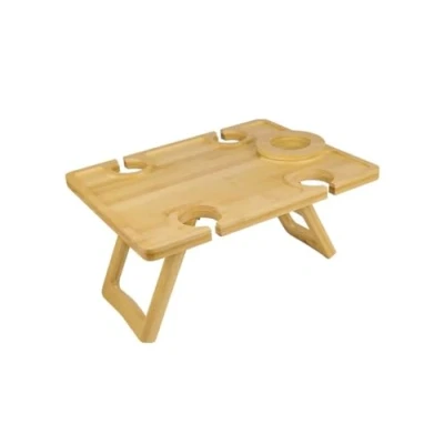 Image of Bed Lap Tray Table with Foldable Legs, Multipurpose &amp; Standing Desk For Picnic Breakfast In Sofa Eating Platters Working, Serving Drawing Laptop Stand Snack