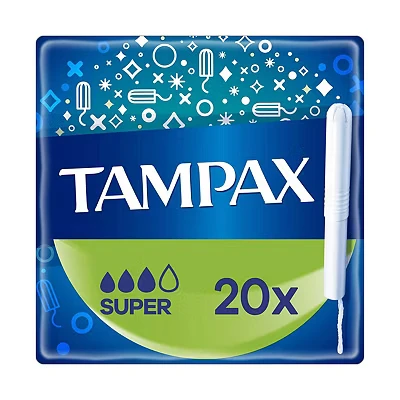Image of Tampax Cardboard Applicator Super 20 Tampons
