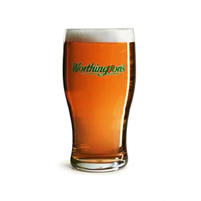 Image of Worthington&#039;s Personalised 1 Pint Bitter Beer Glass and Gift Box Enter Your Own Custom Text