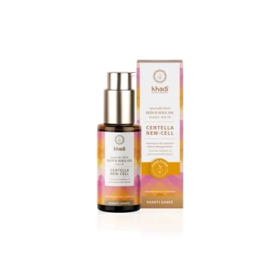 Image of khadi CENTELLA NEW CELL Ayurvedic Elixir Skin &amp; Soul Oil, Body Trust in the intuition of your connective tissue, 100% herbal, Natural vegan, Certified Cosmetics, 50ml