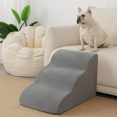 Image of Ezigoo Dog Steps Stairs for Bed Non Slip Pet Small Dogs and Cats, 3 Ramp Sofa 60x40x40cm