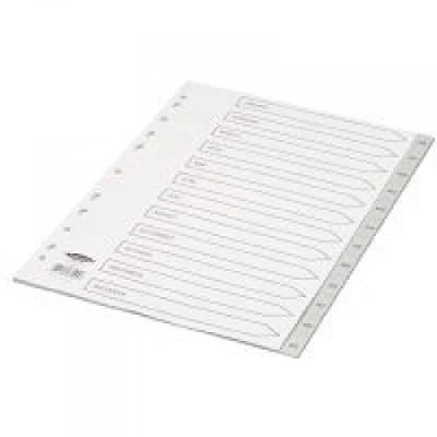 Image of Concord Jan Dec Grey Index Polypropylene 120 Micron Europunched A4 Ref 63005