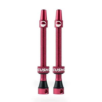 Image of CushCore Tubeless Presta Air Valve Set, 55mm, red