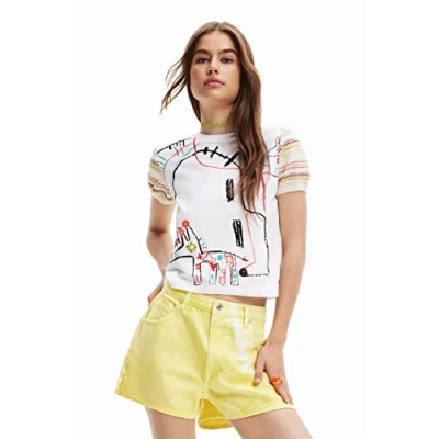 Image of Desigual Women&#039;s Ts_Land 1001 T Shirt, White, XL