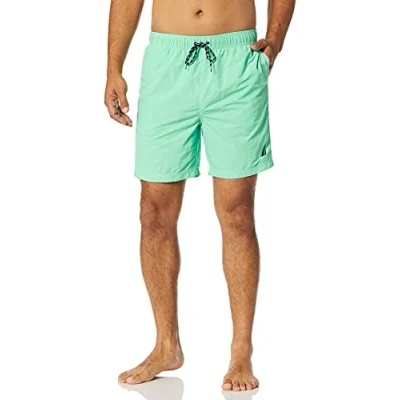 Image of Nautica Men&#039;s Solid Quick Dry Classic Logo Swim Trunk, Mint Spring (Dark), X Large