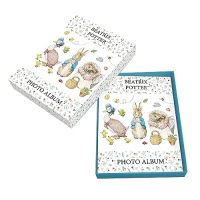 Image of Portrait Photograph Album in Gift Box by Robert Frederick Beatrix Potter Design Holds 100 Photographs