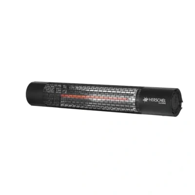 Image of Herschel California Remote Controlled Electric Patio Heater, Black, 2kW, 130mm Height, 780mm Width, 140mm Length