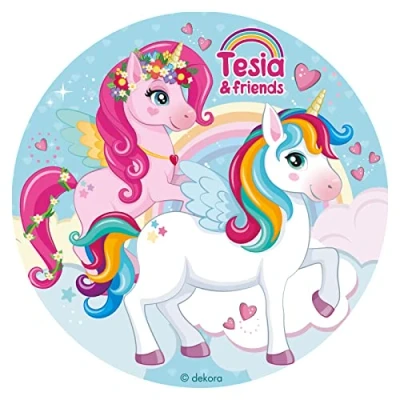 Image of Dekora Unicorn Edible Image Children&#039;s Birthday Cake Topper Decoration (Wafer Disc 20CM)
