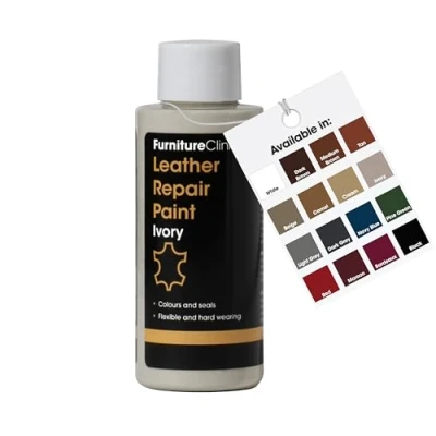 Image of Furniture Clinic Leather Repair Paint &amp; Dye Self Seal Colourant for Quick and Easy Suitable Sofas, Car Seat, Shoes, Handbag, More Ivory, 50ml