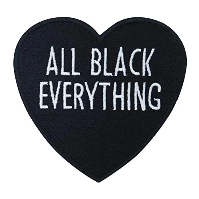 Image of All Black Everything Heart Iron on Patches Patches, Patch, Embroidery Ironable Badges Finally Home