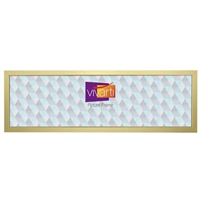 Image of Vivarti Thin Gold Picture Frame 36&quot; x 12&quot; Frames 36 12 Photo 36x12 with Clear Styrene Sheet &amp; Wall Mounted Hook Inches