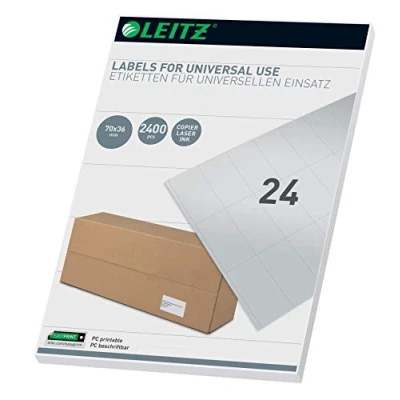 Image of Leitz 61790001 Universal Labels for PC Write On 70 x 36 mm White