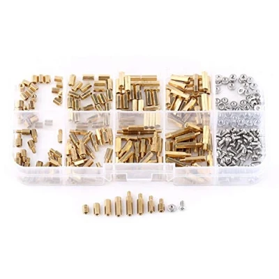 Image of FTVOGUE Brass M2 M3 Hex Column Female Male Standoff Screw Nut Assortment Kit for PCB Board Motherboard Risers(C)