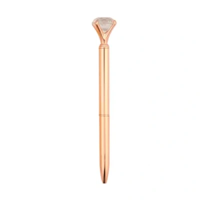 Image of Rose Gold Diamond Topper Metal Pen