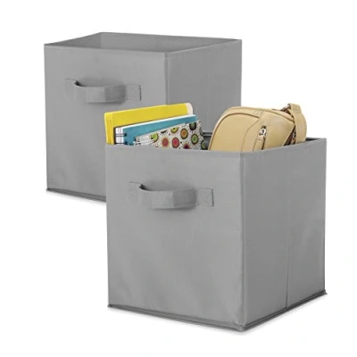 Image of Whitmor Collapsible Cubes, Gray, Set of 2, Cardboard/PPNW