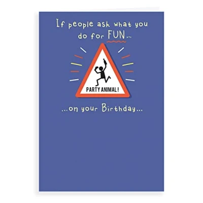 Image of Regal Publishing Humour Funny Birthday Card Party Animal 7 x 5 inches