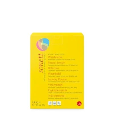 Image of Sonett Detergent Powder: for Colourful and White Laundry Made of Cotton, Linen, Hemp Mixed Fibres, 100% Biodegradable, 2.4 kg
