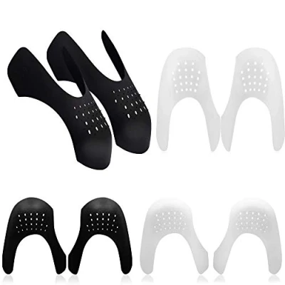Image of 4 Pairs Anti Wrinkle Shoes Creases Protector Toe Box Decreaser, Prevent Sneaker Crease Indentation Men&#039;s 7 12/ Women&#039;s 5 8(Black &amp; White)