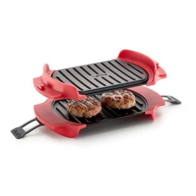 Image of Lekue Microwave Grill, Red, Steel