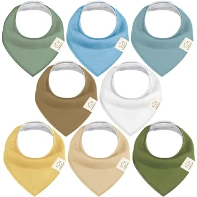 Image of Organic Cotton Baby Dribble Bibs Super Absorbent for Toddlers, Newborn 0 6 Months 12 Teething Bib Weaning (Daybreak)