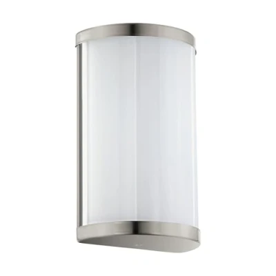 Image of EGLO Cupella LED Wall Light 2 Bulbs Modern Lighting for Indoor Use Metal and Plastic Living Room Lamp in Nickel Matt White Hallway Warm