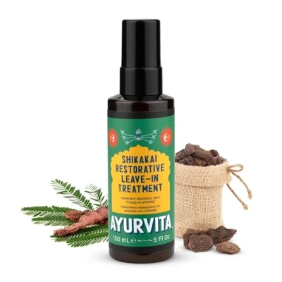 Image of Ayurvita Leave In Treatment Conditioner For Dry Damaged Hair Conditioning &amp; Nourishing Men Women Ayurvedic Care Repair Soft, Anti Frizz, Tangle Free Tresses 5 fl oz
