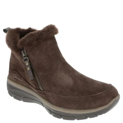 Image of Skechers Women&#039;s Easy Going Cool Zip Ankle Boot, Chocolate, 4 UK