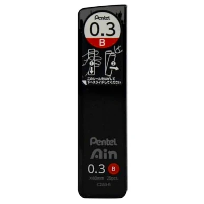 Image of Pentel Ain Leads Refill 0.3mm B Pack of 12
