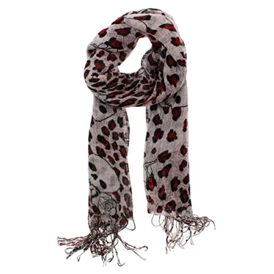 Image of Zac&#039;s Alter Ego Long Lightweight Scarf with Skulls, Roses &amp; Leopard Print
