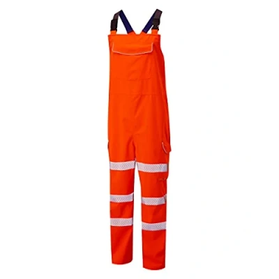 Image of Leo Northam high Visibility Waterproof Breathable Orange ISO 20471:3 Work bib &amp; Brace