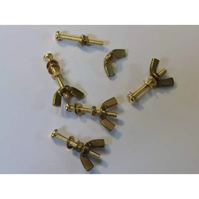 Image of M3X25 BRASS PAN HEAD BOLTS NUTS &amp; WASHERS WING PACK 0F 5 SET SCREWS