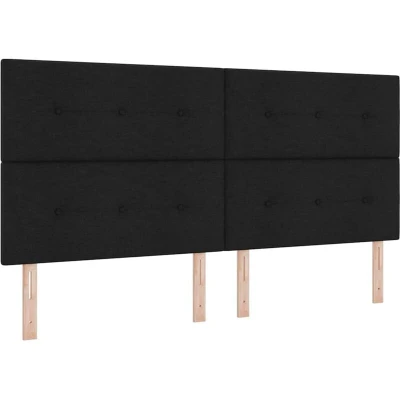 Image of Box Spring Bed with Mattress Black 200x200 cm Fabric Vidaxl