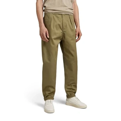 Image of G STAR RAW Men&#039;s Unisex Pleated Chino Relaxed, Green (smoke olive D20147 C962 B212), 28W / 30L