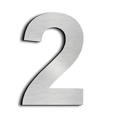 Image of nanlyiau House numbers door Stainless Steel number Made of Solid 304 Floating Appearance in Easy to Install 6in/15.3cm(2)