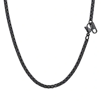 Image of PROSTEEL Black Box Link Chains Necklaces for Pendant Women 26Inch Stainless Steel Jewelry Men
