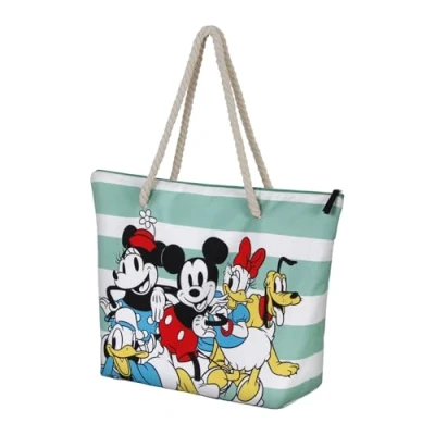 Image of Disney Mickey Mouse Together Soleil Beach Bag, Blue, 52 x 37 cm