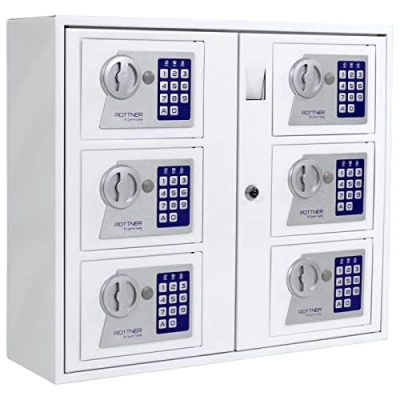 Image of Rottner Keysystem 6 Key Dispenser Compartments with Electronic Lock Internal Mounting Safe Emergency Opening Central Cylinder Materials Included