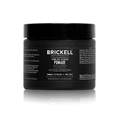 Image of Brickell Men&#039;s Strong Hold Texturizing Pomade For Men, Natural and Organic, Pliable Fiber Pomade, 59 ml, Scented