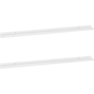 Image of vidaXL Wall Shelves 2 pcs High Gloss White 115x9x3 cm