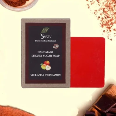 Image of SVATV Soap Vitamin e &amp; Apple Cinnamon Best Exfoliating Bar, Traditional Ayurvedic Herbal For All Skin Type 125 Grams