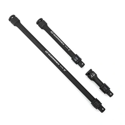 Image of GearWrench 3 Pc. 3/8&quot; Drive Impact Locking Extension Set 3&quot;, 6&quot; &amp; 12&quot; 84927N, Black