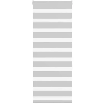 Image of vidaXL Zebra Blind Light Grey 60x150 cm Fabric Width 55.9 Polyester