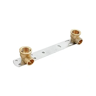 Image of 1/2&quot; x 15mm Concealed Shower Bracket / Length 100mm Thermostatic Mixer Tap Bar Back Plate BSP Thread Faucet Connection Set
