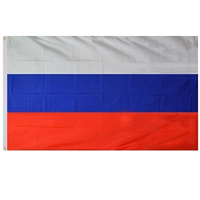 Image of SHATCHI 5ft x 3ft Russia Russian National Flags Rugby Football Sport Games Support Olympic Polyester with Eyelets Country Festival