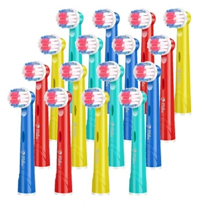 Image of Milos Compatible Oral B Kids Toothbrush Heads Pack of 16 / Replacement Electric Heads/Childrens