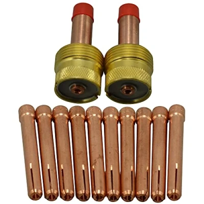 Image of RIVERWELD TIG Gas Lens Collet Body Jumbo 995795 10N25 (3.2mm) Assorted Size Kit Fit SR WP 17 18 26 Welding Torch 12pcs
