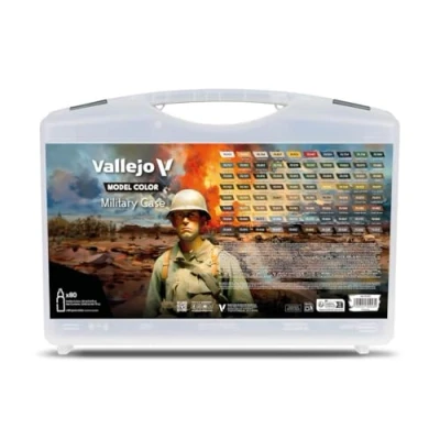 Image of AV Vallejo Model Color Set Military (76 Cols &amp; 4 Aux)