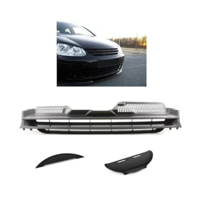 Image of Fits for VW Golf MK5 TDI Badgeless Debadged Sport Front Grill Black w/o Emblem 03 08