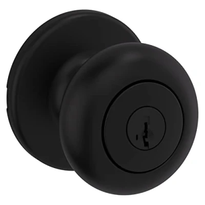 Image of Kwikset 94002 950 Cove Door Knob, Entry, Matte Black
