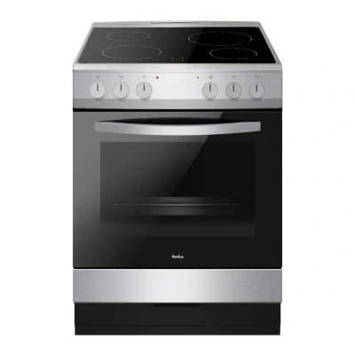 Image of AMICA AFC601SS 60 cm Electric Ceramic Cooker Black &amp; Stainless Steel, Steel